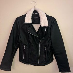 Leather biker jacket